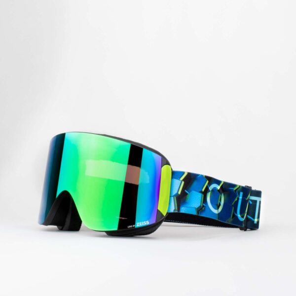 Katana Ski Goggles Green MCI Lens hexagon Color