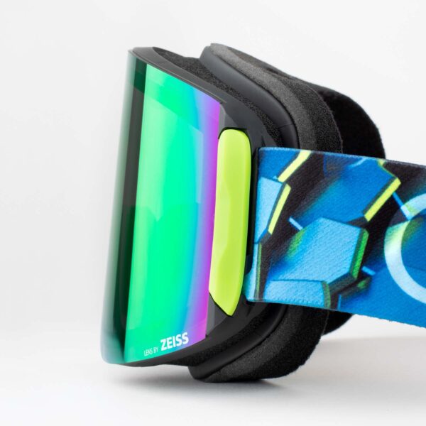Katana Ski Goggles Green MCI Lens hexagon Color