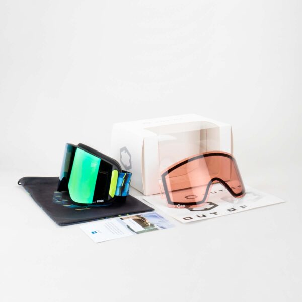 Katana Ski Goggles Green MCI Lens hexagon Color