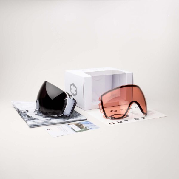 Open Ski Goggles Smoke Lens closed Color