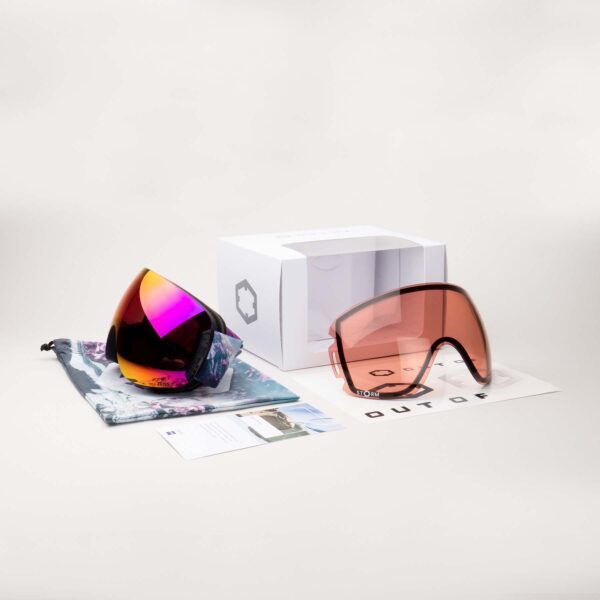 Open Ski Goggles Violet MCI Lens lilac Color